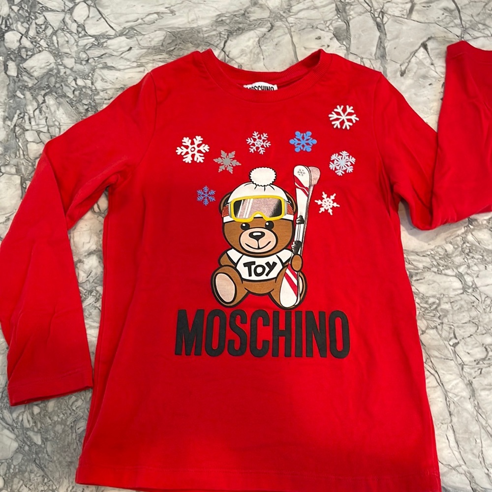 Moschino kid teddy bear logo shirt
